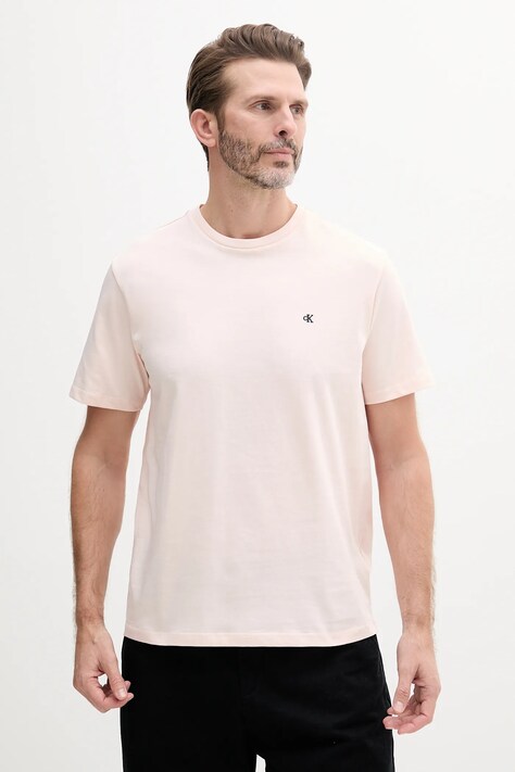 Bavlněné tričko Calvin Klein Jeans růžová barva, LV040HM265