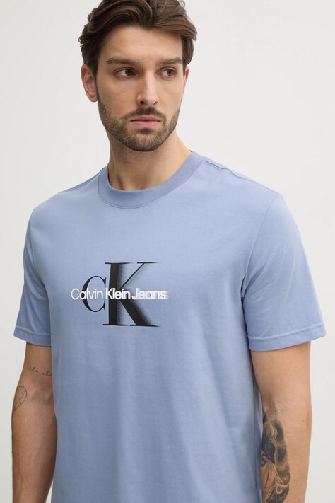 Бавовняна футболка Calvin Klein Jeans чоловіча з принтом J30J327471