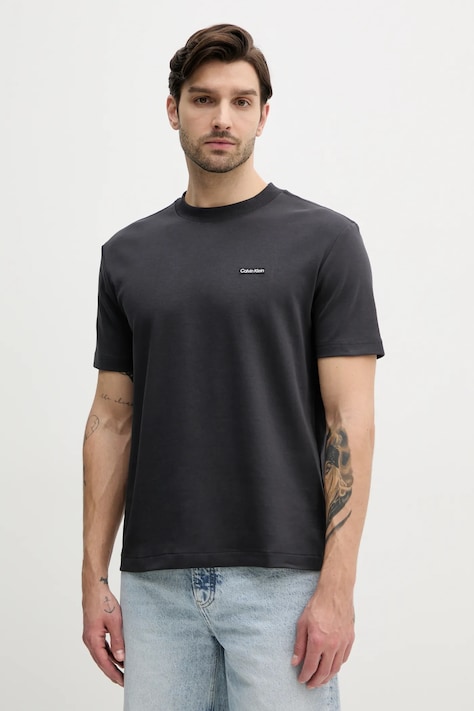 Calvin Klein Jeans tricou barbati, culoarea negru, neted, J30J327234