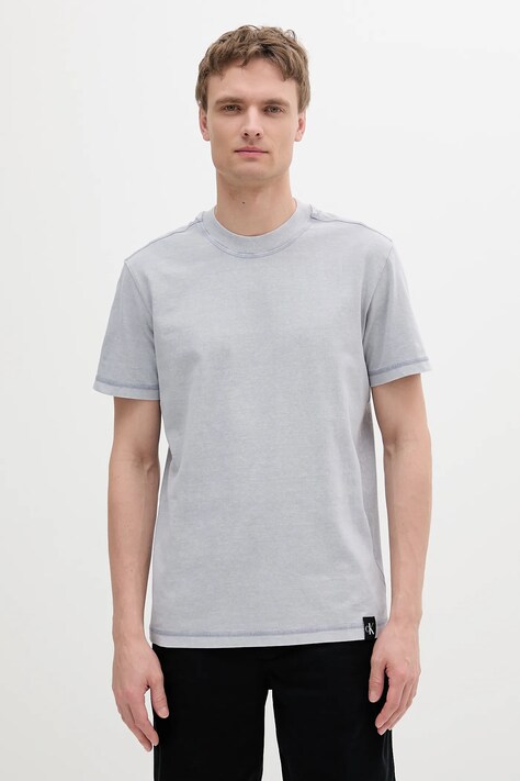 Bavlnené tričko Calvin Klein Jeans pánske, melanžová, J30J327267