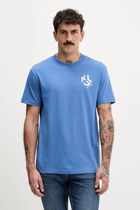 Karl Lagerfeld Jeans t-shirt ανδρικό με βαμβάκι μωβ A2M17072
