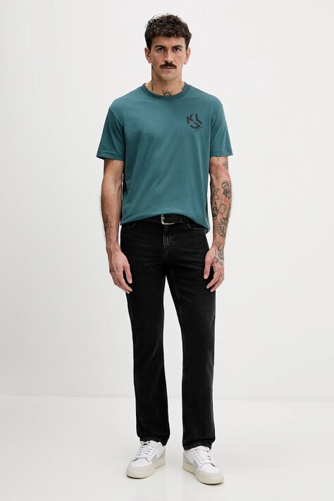 Karl Lagerfeld Jeans футболка чоловіча з бавовною — SS25-TSM1KN, зелений — фото 2