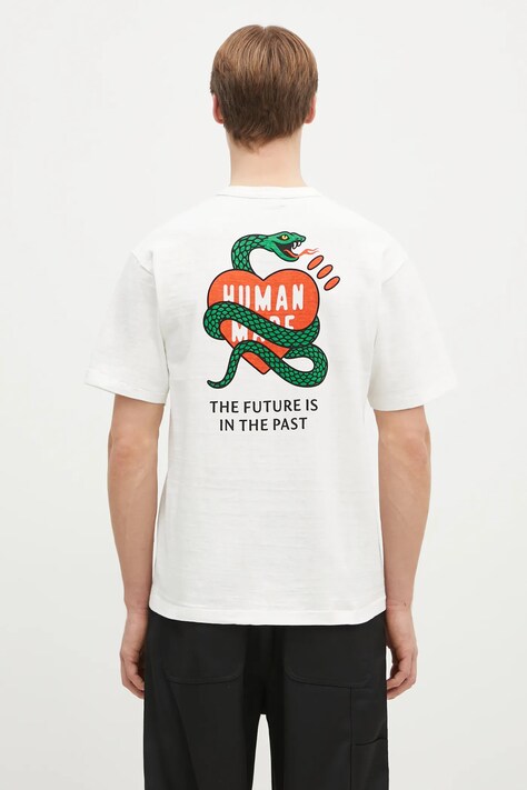 Βαμβακερό μπλουζάκι Human Made GRAPHIC T-SHIRT ανδρικό, χρώμα: άσπρο, HM29TE001