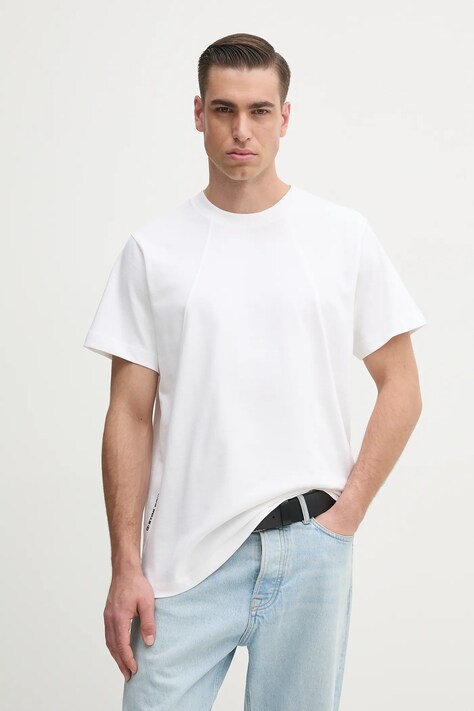 G-Star t-shirt bawełniany męski kolor biały gładki D26449-C784