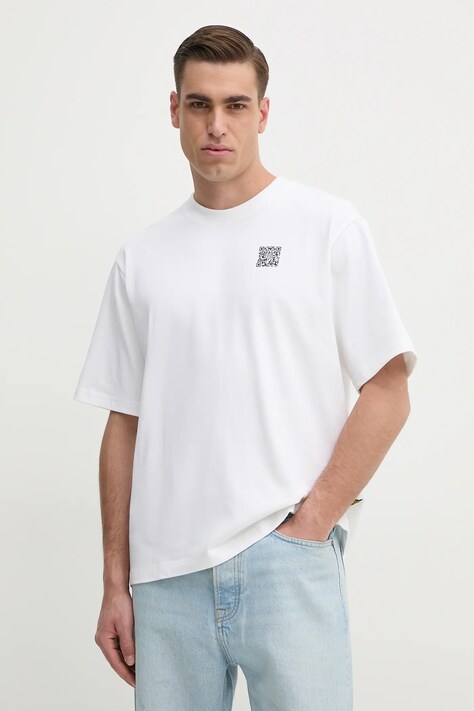 G-Star t-shirt bawełniany męski kolor biały z nadrukiem D25975-C784