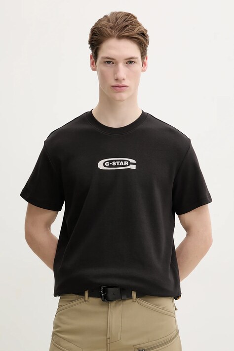 G-Star tricou din bumbac bărbați, culoarea negru, cu imprimeu, D25967-C812