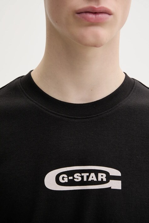 Бавовняна футболка G-Star — SS25-TSM1LT, чорний — фото 4