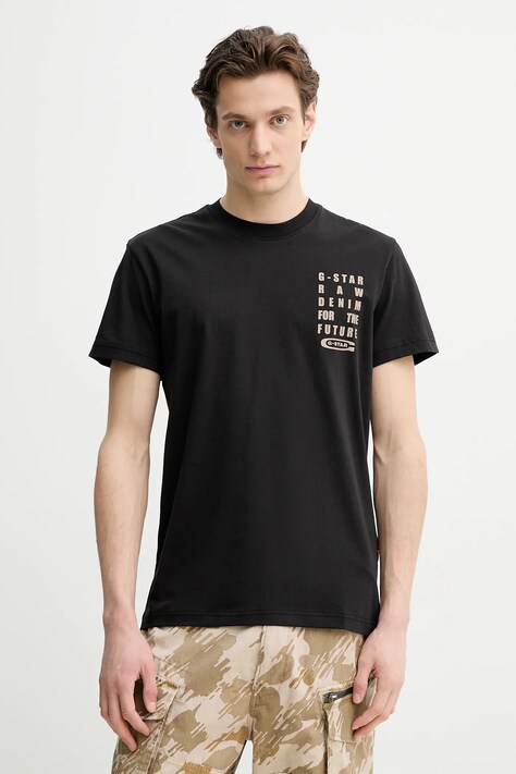 G-Star tricou din bumbac bărbați, culoarea negru, cu imprimeu, D25968-C506