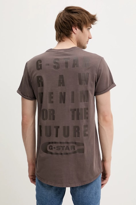 G-Star tricou din bumbac bărbați, culoarea maro, uni, D25971-2653