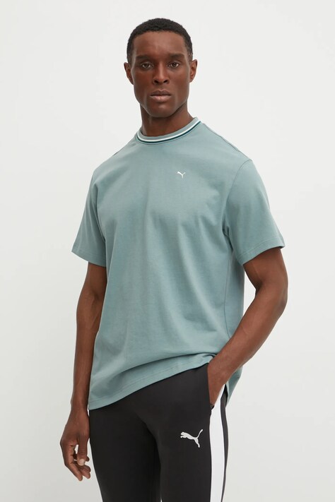 Puma t-shirt bawełniany Palais Artisan męski kolor zielony gładki 629394