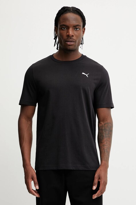 Puma t-shirt bawełniany męski kolor czarny gładki 629644
