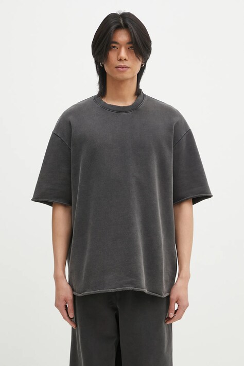 Хлопковая футболка Helmut Lang Gd Upstate Ov T.Cmbd мужская цвет чёрный однотонная O10HM501