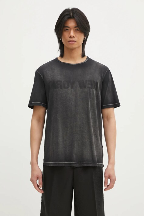 Футболка Helmut Lang New York Tee.Garment мужская цвет чёрный узорная O10HM508