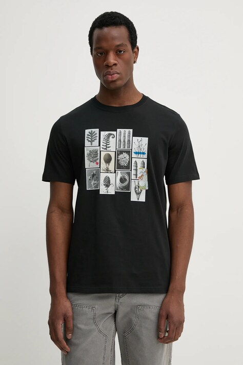 PS Paul Smith tricou din bumbac barbati, culoarea negru, cu imprimeu, M2R.011R.PP5135