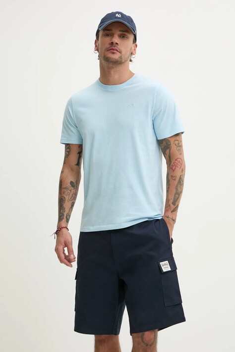 Hollister Co. tricou din bumbac barbati, neted, KI324-5145