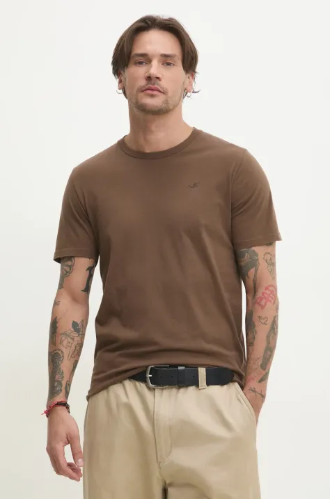 Hollister Co. t-shirt in cotone uomo colore marrone KI324-5148