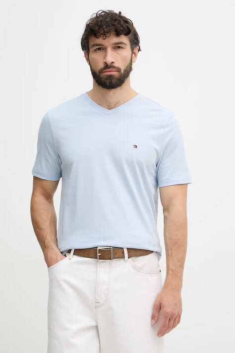 Tommy Hilfiger T-shirt ανδρικό βαμβακερό μπλε MW0MW39249