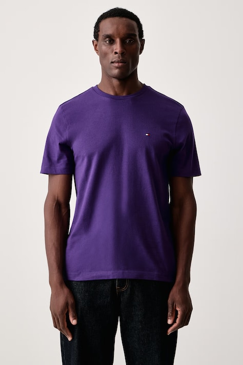 Tommy Hilfiger T-shirt męski bawełniany fioletowy MW0MW39995