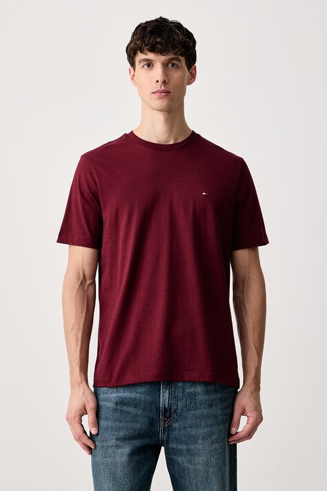 Tommy Hilfiger T-shirt męski bawełniany bordowy MW0MW39995