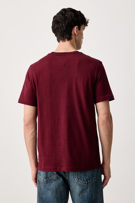 Tommy Hilfiger T-shirt męski bawełniany bordowy MW0MW39995