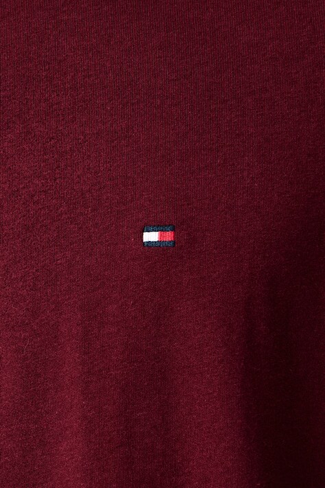 Tommy Hilfiger Tričko pánske bavlnené burgundské MW0MW39995