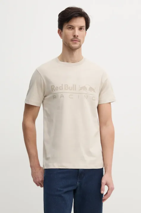 Pamučna majica Red Bull Racing x Pepe Jeans LOGO TEE za muškarce, boja: bež, s tiskom, RM500016