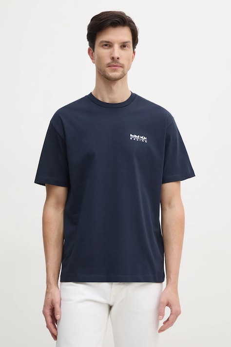 Red Bull Racing x Pepe Jeans t-shirt bawełniany ABSTRACT RELIEF TEE męski kolor granatowy z nadrukiem RM500018