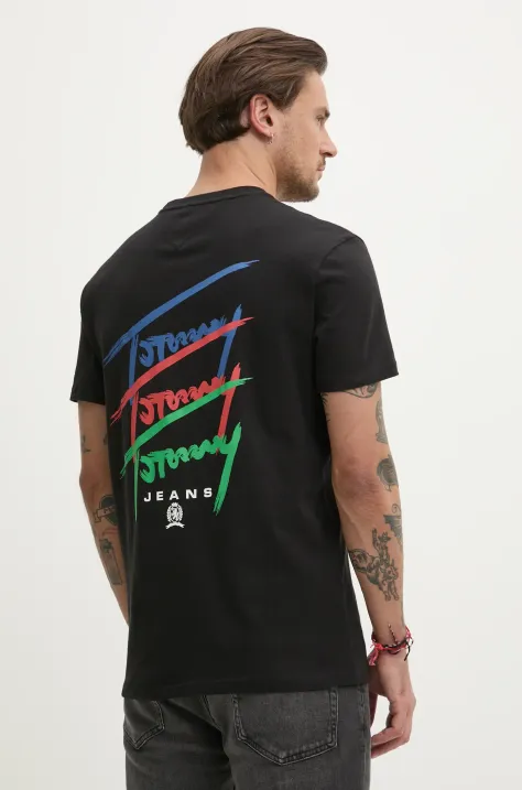 Tommy Jeans t-shirt in cotone uomo colore nero DM0DM20771