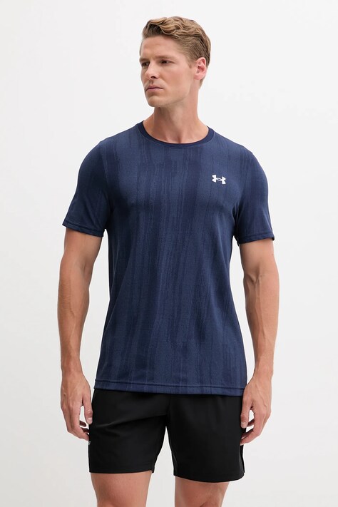 Under Armour t-shirt treningowy Vanish Seamless kolor granatowy wzorzysty 1388129