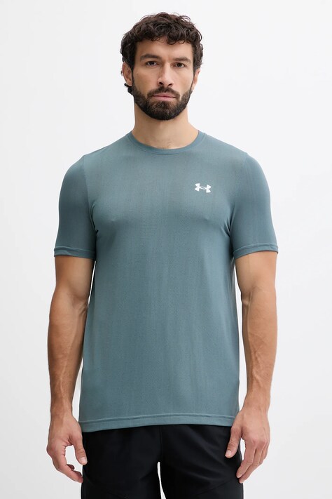 Under Armour t-shirt treningowy Vanish Seamless kolor turkusowy wzorzysty 1388129