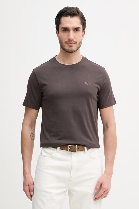 Joop! t-shirt bawełniany męski kolor brązowy z nadrukiem 30045926