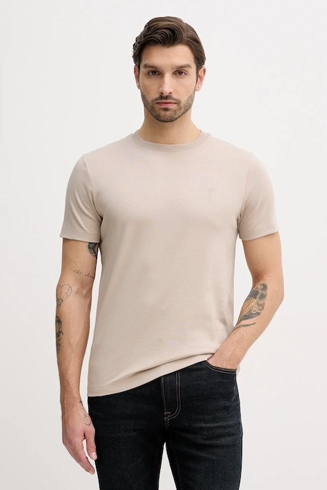 Joop! t-shirt bawełniany męski kolor beżowy gładki 30045539