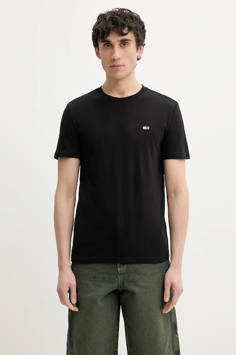 Tommy Jeans tricou din bumbac 2-pack bărbați, culoarea negru, uni, DM0DM20687