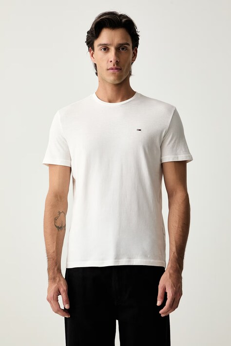 Tommy Jeans t-shirt férfi pamut 3-as csomag fehér DM0DM21579