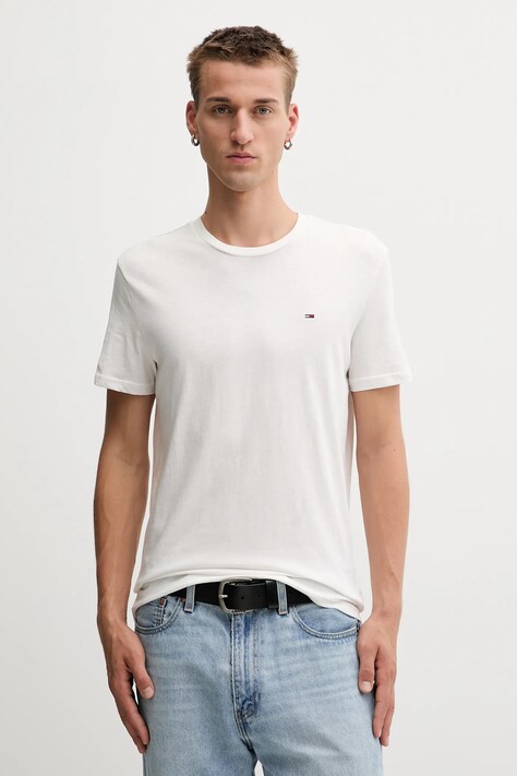 Tommy Jeans tricou din bumbac 3-pack culoarea alb, uni, DM0DM21579