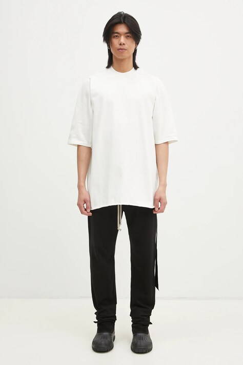 Бавовняна футболка Rick Owens Jumbo Ss T чоловіча колір бежевий однотонна DU01E3274.RIG