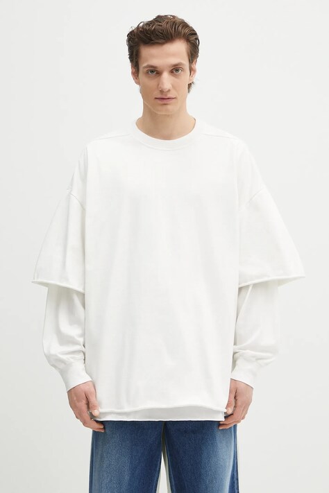 Бавовняний лонгслів Rick Owens Tommy Hustler колір білий однотонний DU01E3266.RIGRN