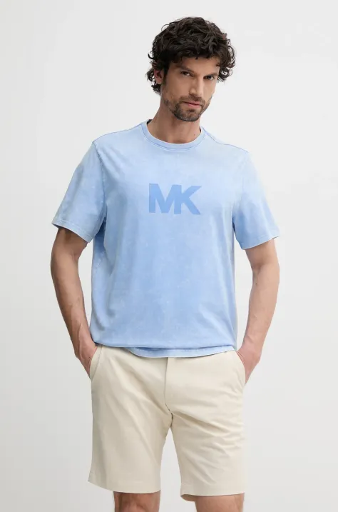 Michael Kors t-shirt bawełniany męski kolor niebieski z nadrukiem CS552I11V2