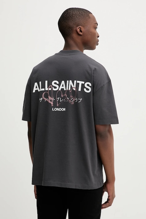 Памучна тениска AllSaints AMORE в бяло с принт M010PC