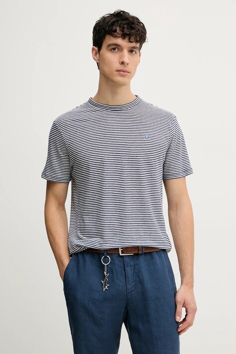 Hackett London tricou de in barbati, culoarea albastru marin, modelator, HM500888