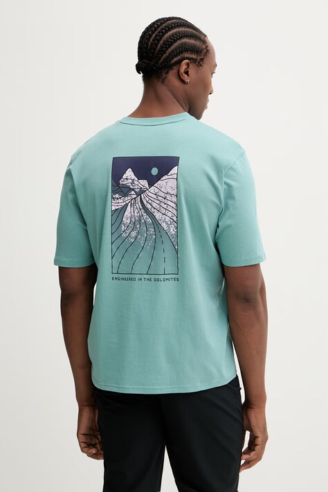 Salewa t-shirt sportowy Eagle Sunset męski kolor zielony gładki 00.0000029150