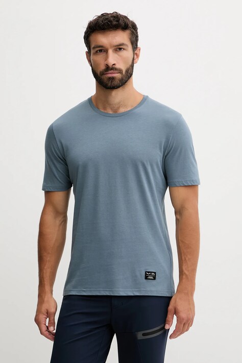 Salewa t-shirt sportowy Eagle męski kolor niebieski gładki 00.0000029153