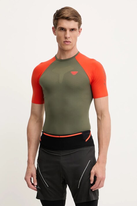 Dynafit t-shirt sportowy Ultra S-Tech męski kolor zielony wzorzysty 08.0000071426