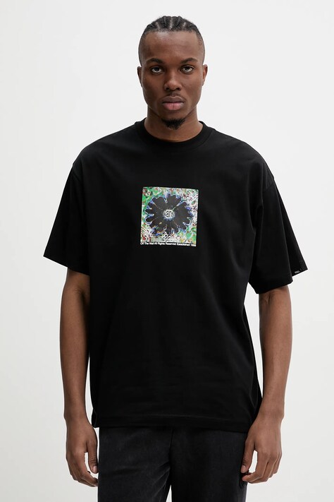 Vans t-shirt bawełniany męski kolor czarny z nadrukiem VN000M5TBLK1