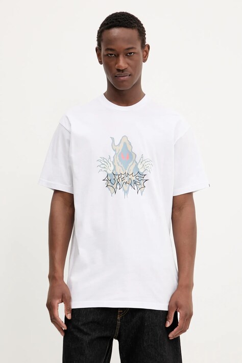 Vans t-shirt bawełniany męski kolor biały z nadrukiem VN000M6DWHT1
