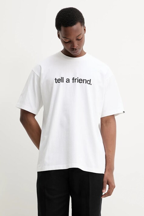Vans t-shirt bawełniany męski kolor biały z nadrukiem VN000P4YWHT1