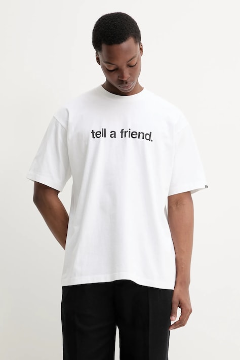 Vans t-shirt bawełniany męski kolor biały z nadrukiem VN000P4YWHT1
