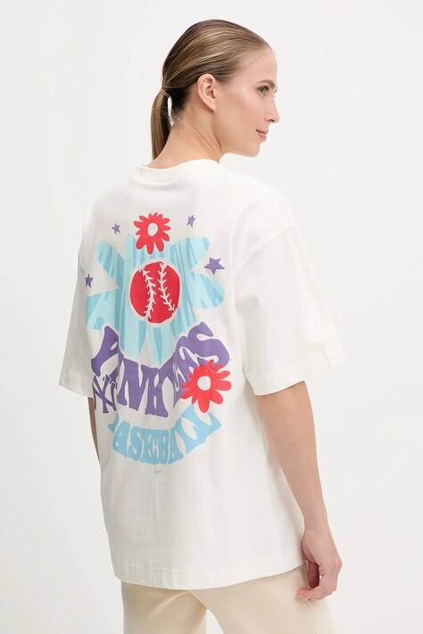 Бавовняна футболка 47 brand MLB New York Yankees — SS25-TSM212, білий — фото 3