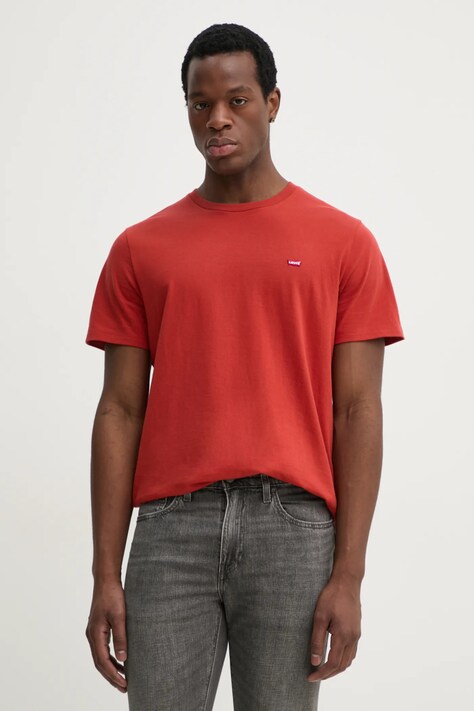 Levi's tricou din bumbac SS ORIGINAL HM TEE bărbați, culoarea portocaliu, uni, 56605