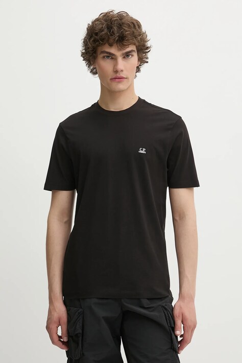C.P. Company tricou din bumbac bărbați, culoarea negru, cu imprimeu, 18CMTS030A005100W